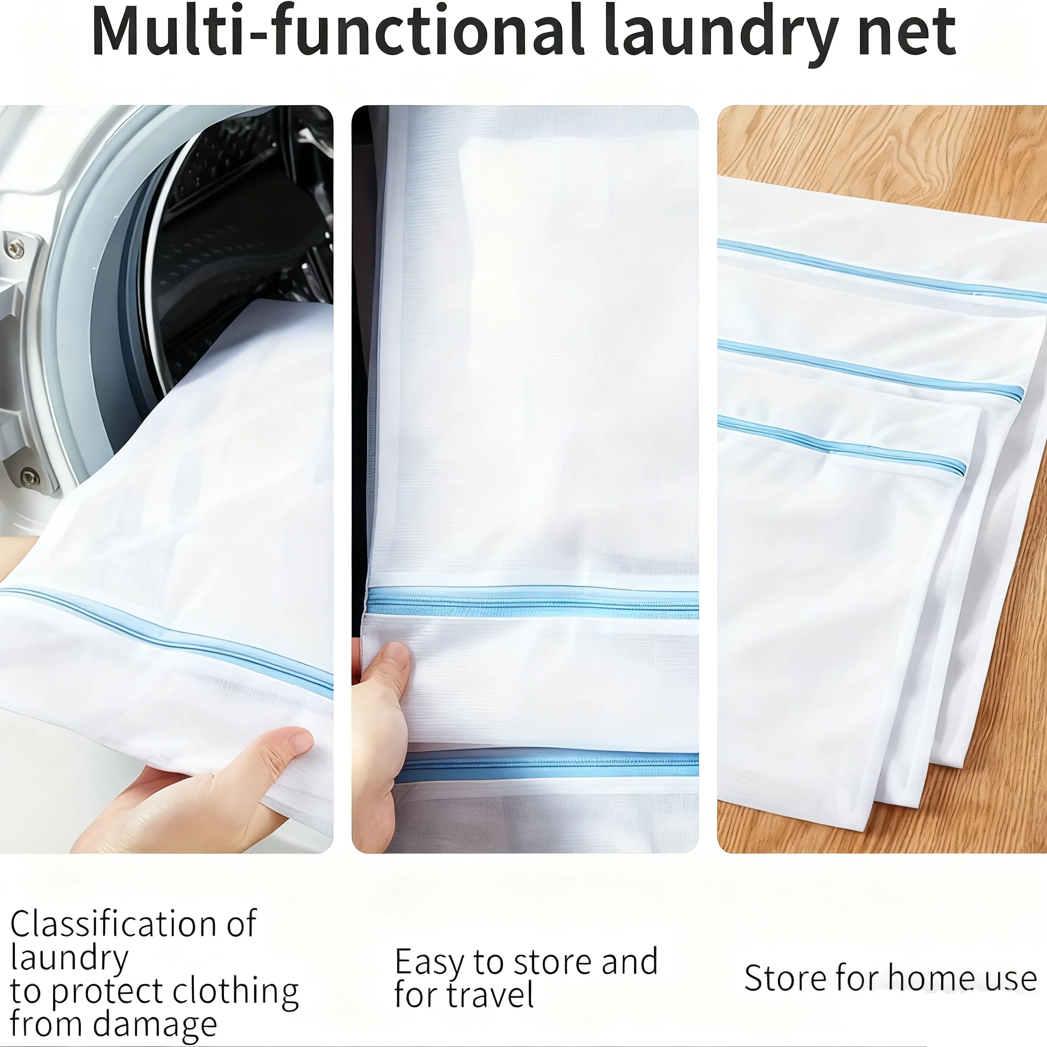 3/4 Pcs Laundry Bags Set Fine Mesh Delicate Lingerie Shirt Wash Bags Machine Wash Anti-deformation Winding Clothes Protect Bags
