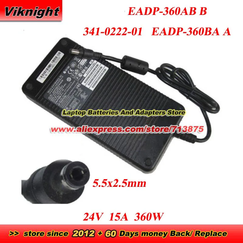 

Адаптер AC/DC 24В 15А 360Вт EADP-360AB B EADP-360BA A, блок питания 341-0222-01 с зарядным устройством с разъемом 5.5x2.5мм