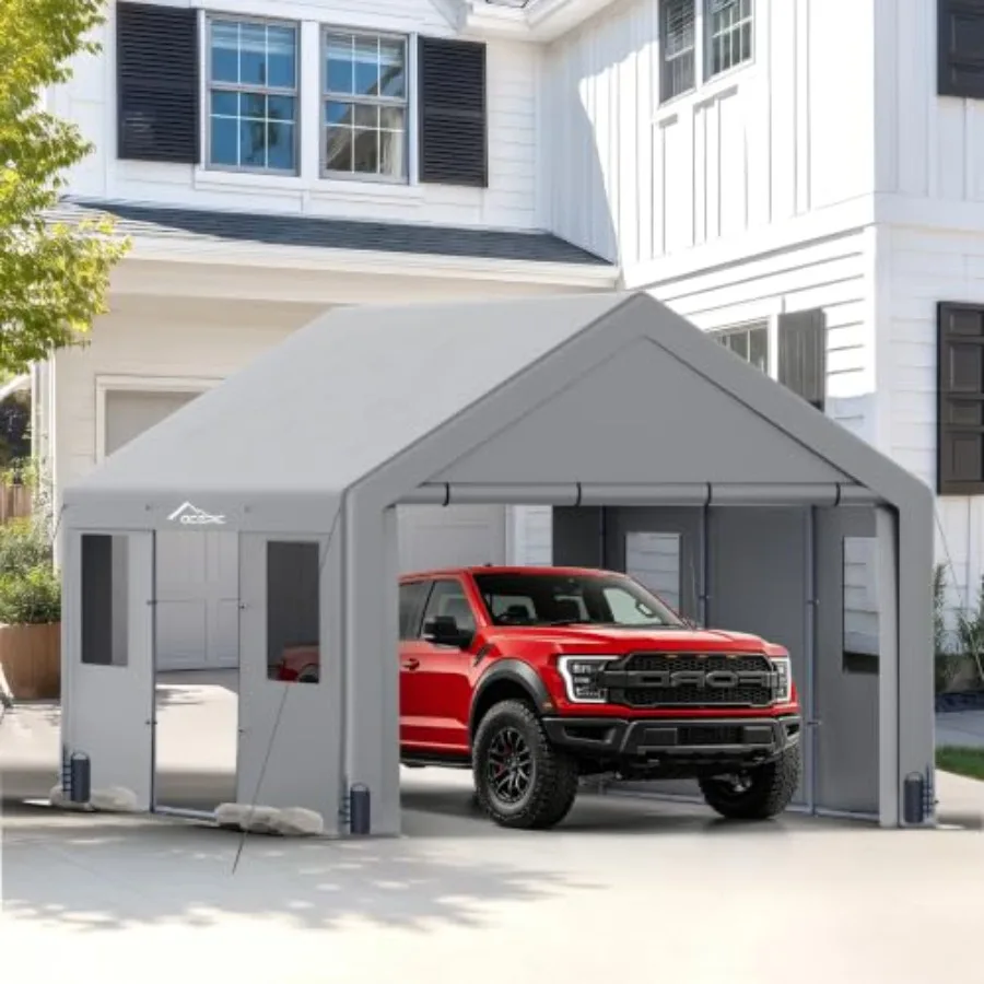 Upgraded eavy Duty Carport, Drive Through Portable Garage