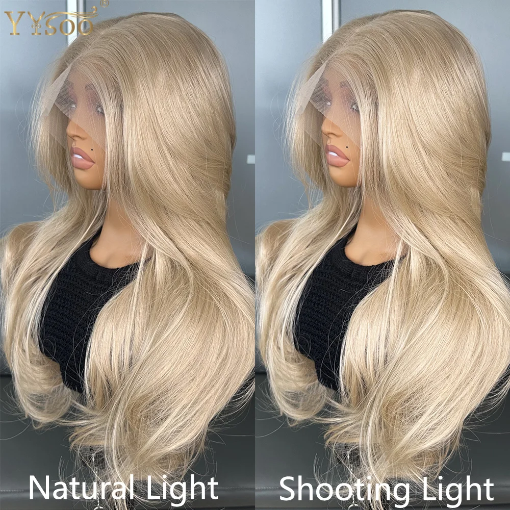 긴 미리 뽑은 헤어라인 반 손으로 묶인 가발 103 #   컬러 바디 웨이브 13x6 글루리스 퓨투라 합성 앞면 레이스 가발 여성용 여성용