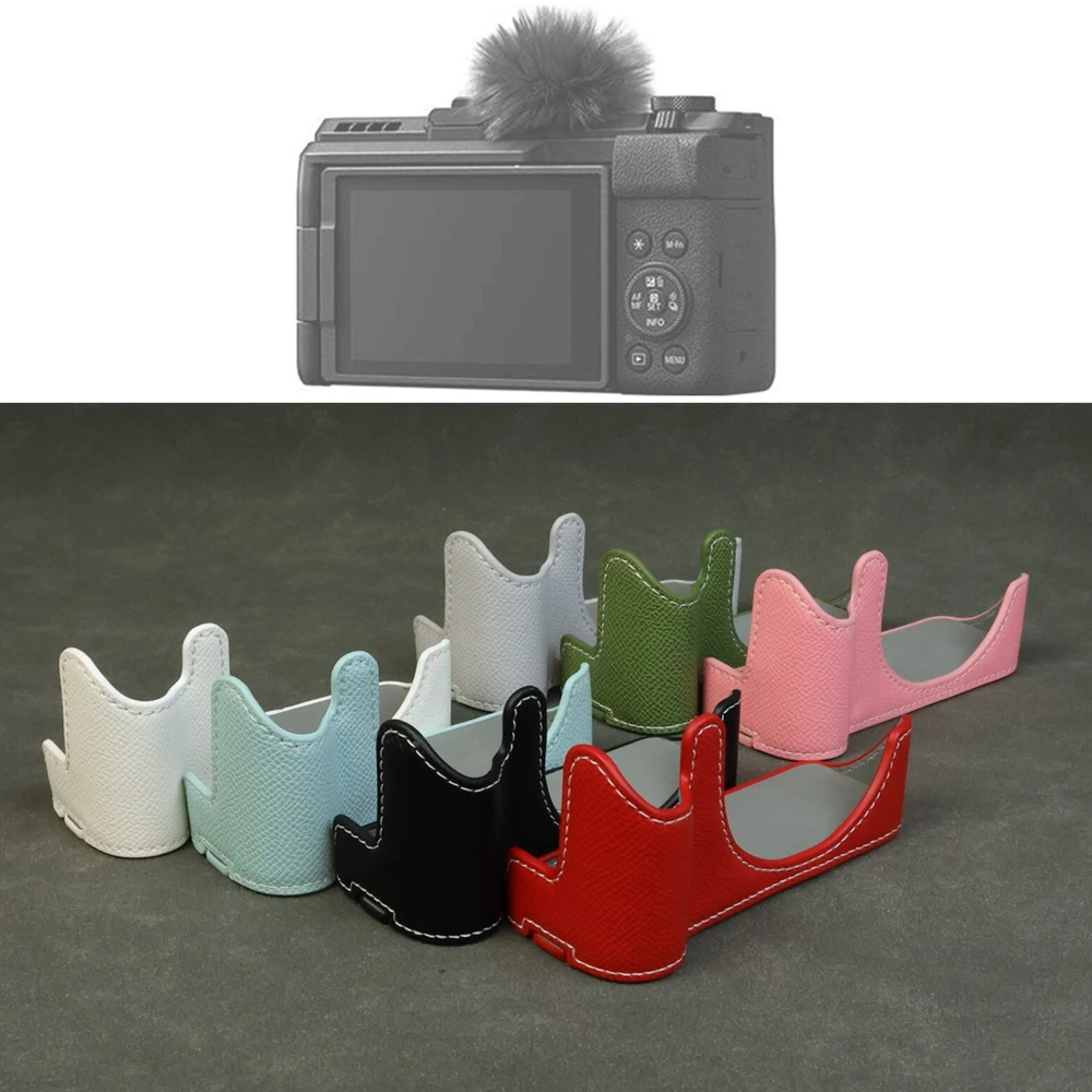 Protector de base de cuerpo de media funda de cámara V1 PU para cámara Canon PowerShot V1