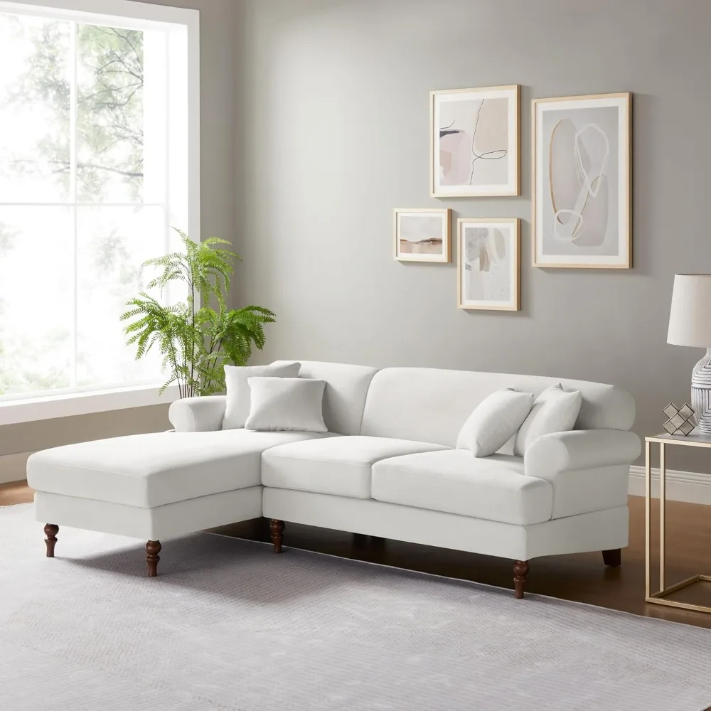 Sofá modular combinado en forma de L para salón, sofá de 3 plazas de 80,71 pulgadas con chaise longue reversible