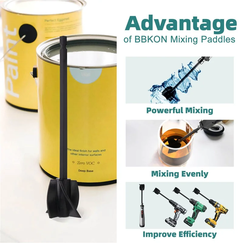 الراتنج خلاط المجاذيف ، مرفق خلاط الايبوكسي لخلط قوية ، خلاط الطلاء القابل لإعادة الاستخدام ، مرفق النمام الطلاء ، 4 قطعة
