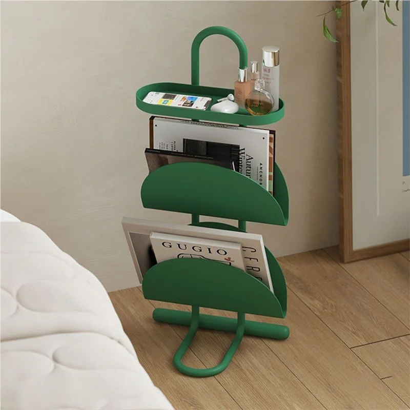 3-Tier Side Table Sofa Side Cabine Book Storage Rack Free-Standing Bookcases CDs Magazine Storage Shelve For Home Office Bedroom
