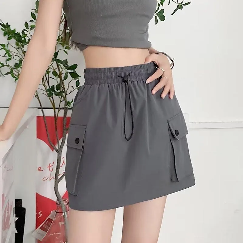 Women Summer Sports Wear Outdoor Sports Half Skirt Fashion Half Body Skirt Korean Golf Clothing Women High Waisted Skirt Pants