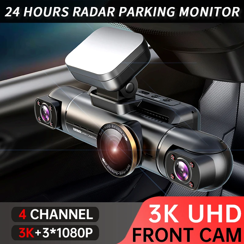 TiESFONG M10max 2K 1440P Dash Cam สําหรับรถ DVR 4CH 360 กล้อง 24H ที่จอดรถ & Night Vision เครื่องบันทึกวิดีโออัตโนมัติ 256Gmax