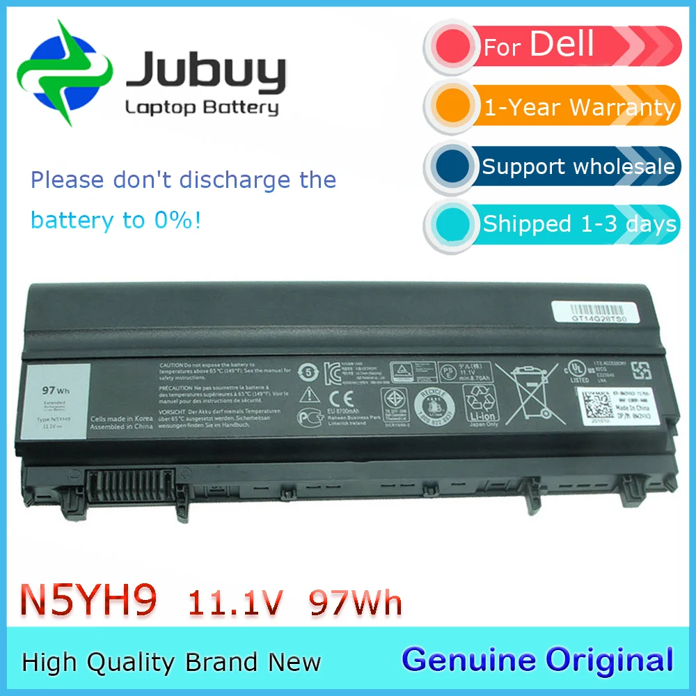 N5YH9 11.1V 97Wh Original Laptop Battery for Dell Latitude 14 5000 E5540 E5440 VV0NF VVONF VJXMC 451-BBID