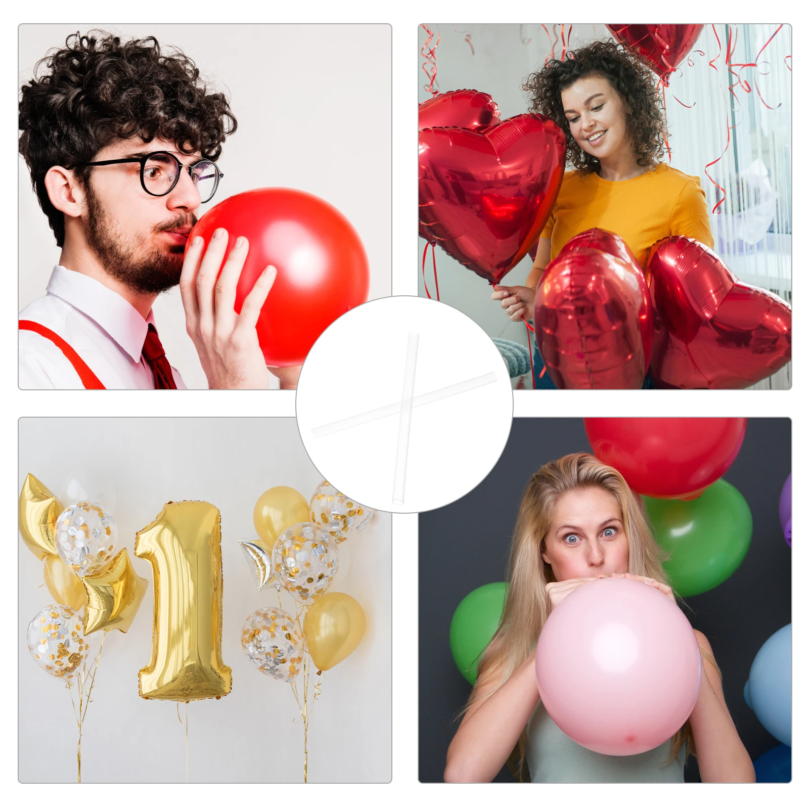 

Balloon Sticks Air Blower Aluminum Foil Straws for Balloons Party Supplies Kids' Child