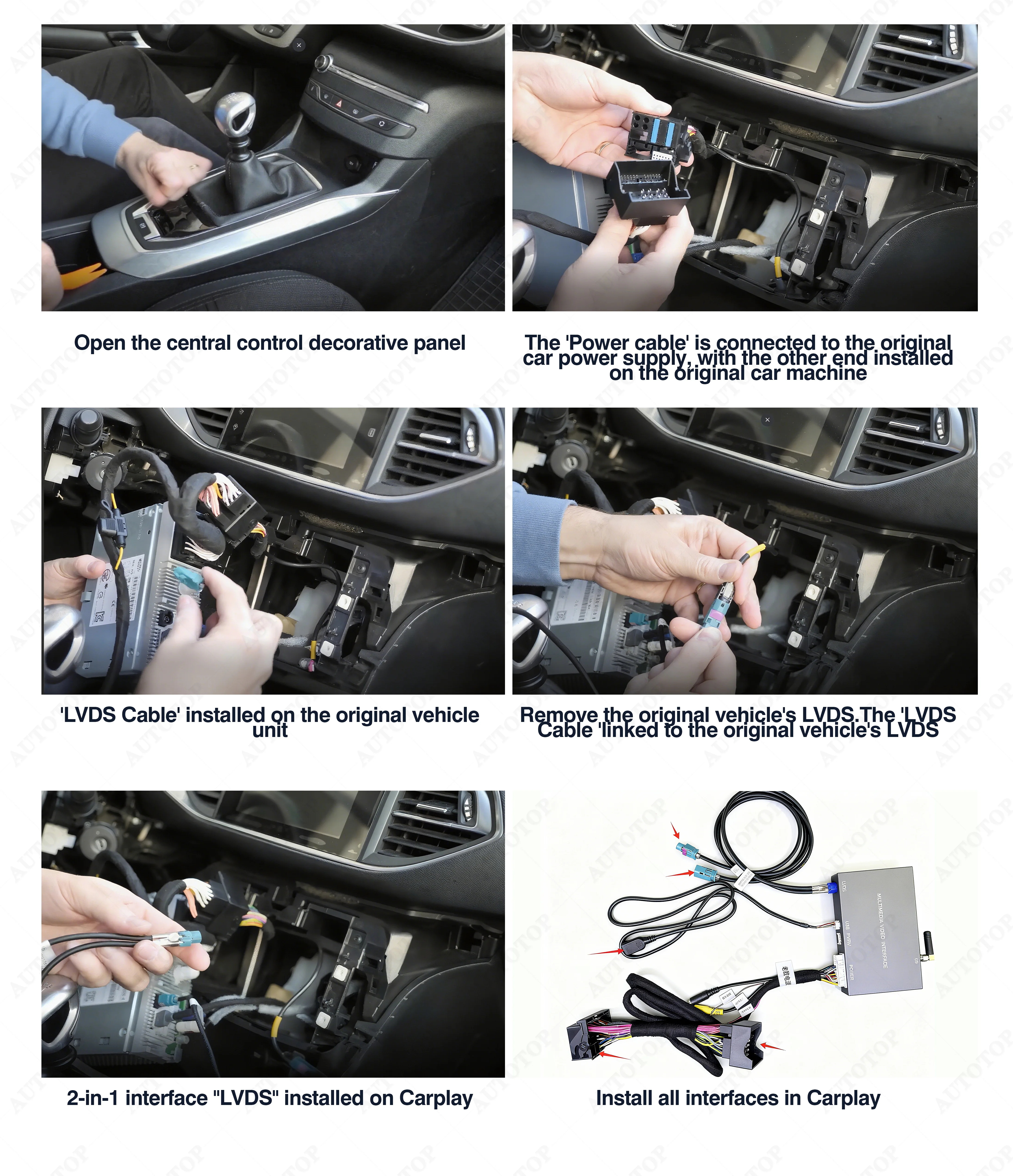 AUTOTOP Drahtlose Carplay Android Auto Für Peugeot Citroen DS C4 C5 DS4 DS3 DS5 308 508 5008 3008 MRN SMEG Zubehör Multimedia – Detail 4
