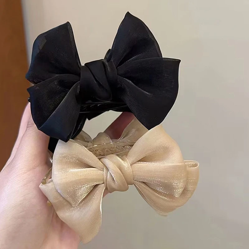 Мини-маленькая сетчатая заколка для волос в форме бабочки, заколка в виде сладкой акулы для булочки, толстая заколка для волос, аксессуар