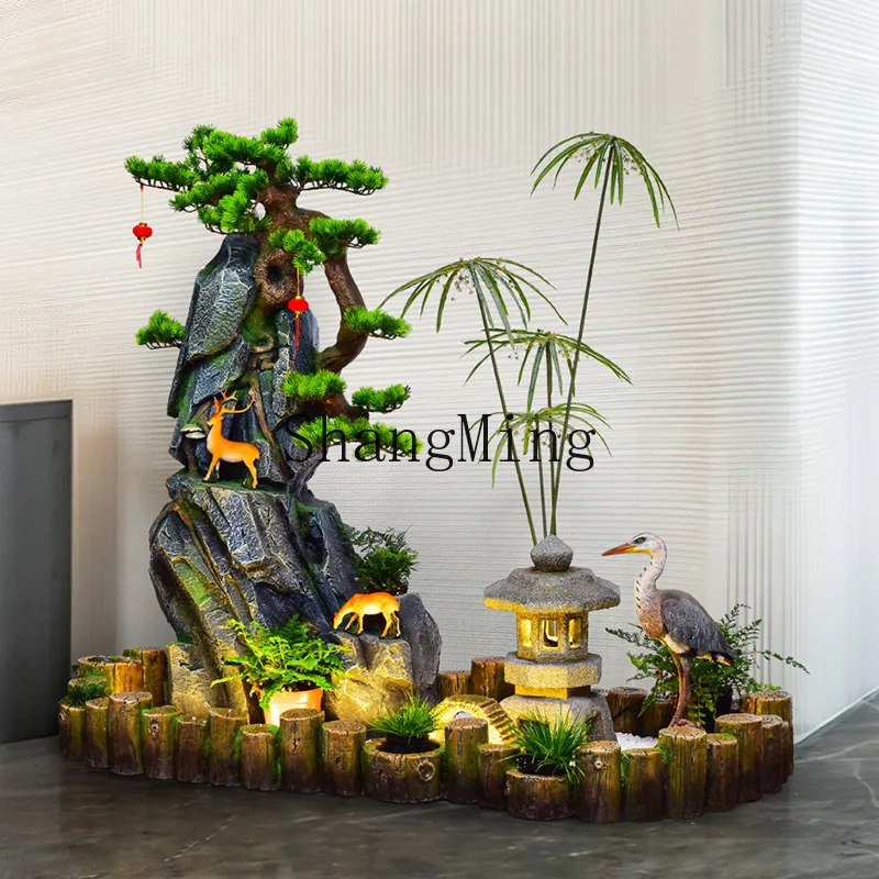 

HJ large rockery water fountain ornament yard landscaping arrangement rooftop small garden decorative courtyard