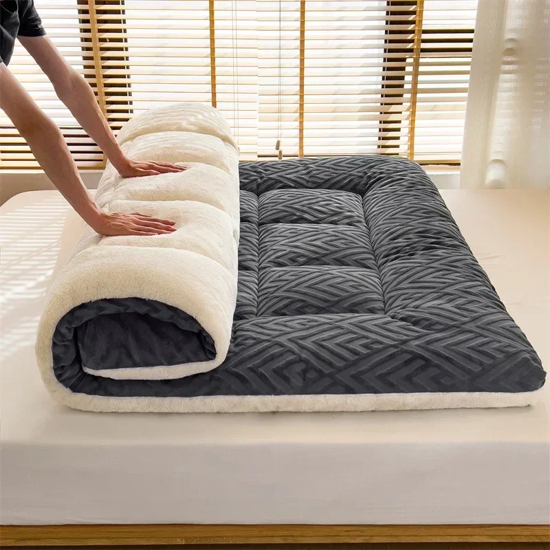 

Lamb Velvet Mattress Thickened Cushion Home Tatami Single Bed Cotton Queen Full Size Bed Mattress Sleeping Pad Sleeping Pad