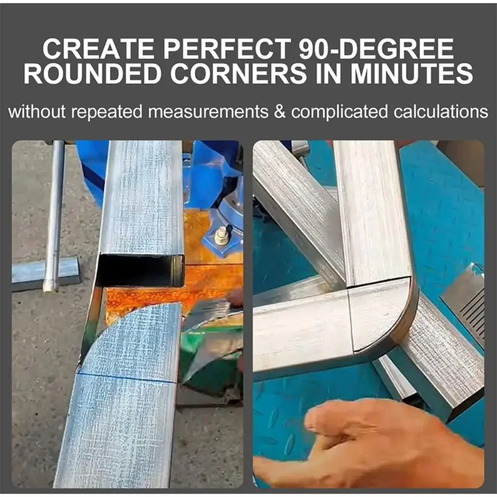 Stainless Steel Square Tube Folding Ruler Metal Marking Multifunction Four-sided Ruler Smooth Arcs Versatility Measuring Tools