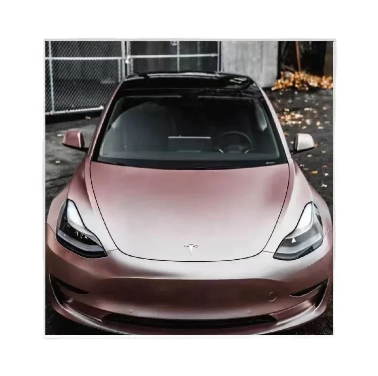 High Quality 1.52*18m Size With Lightning metal rose gold Car Vinyl Sticker Film in Stock Vinyl Wrap Film for car film