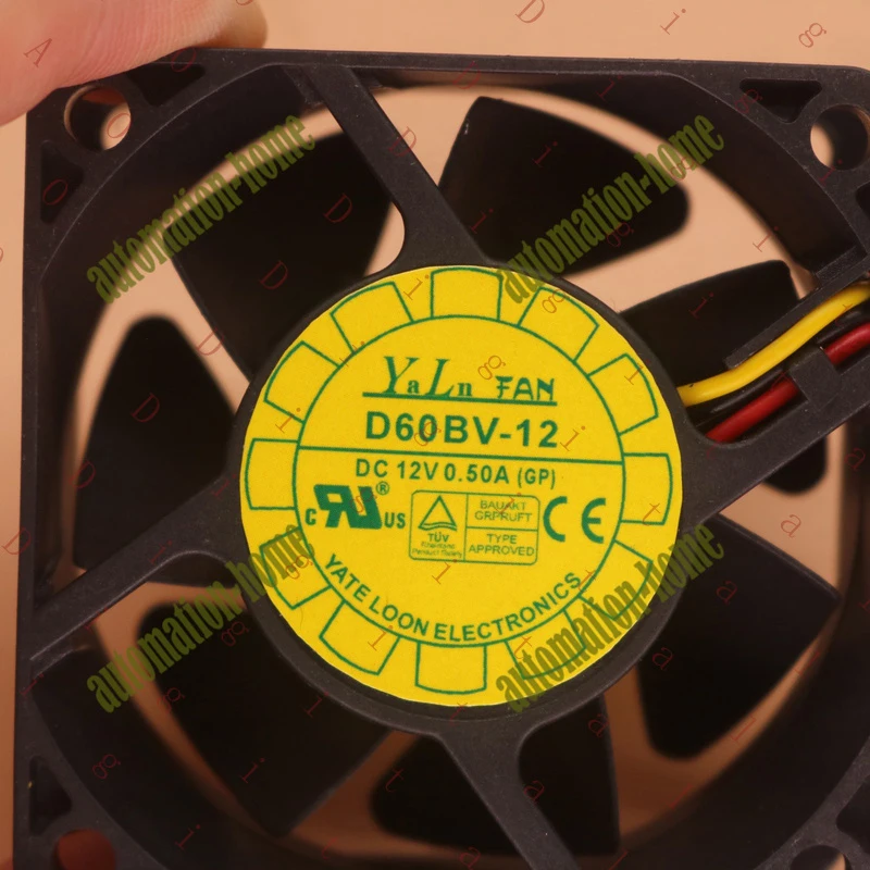 L... 1 PCS New FOR YATE LOON YaLn FAN D60BV-12 DC12V 0.50A 3-wire cooling fan#QW