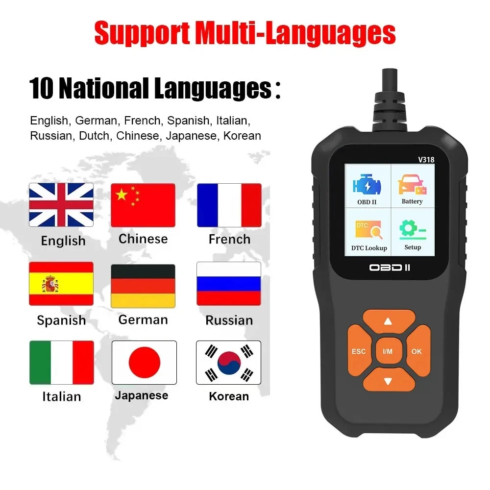 New OBD2 Scanner Professional Auto Engine System Diagnostic Lifetime Free Automotive DTC Lookup Code Reader Car Diagnostic Tool