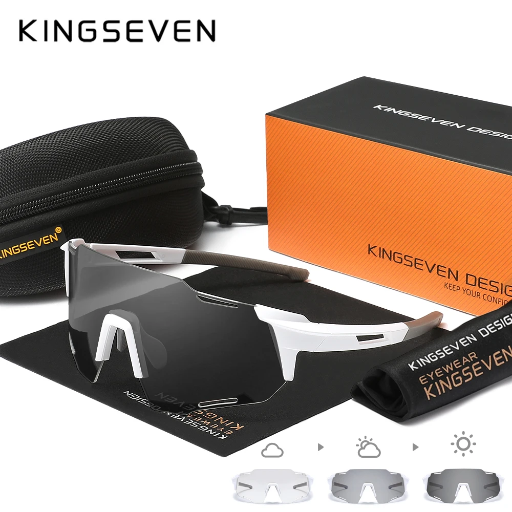 Kingseven mtb ciclismo óculos de proteção das mulheres dos homens esportes ao ar livre drving óculos de sol uv400 fotocromático óculos de bicicleta