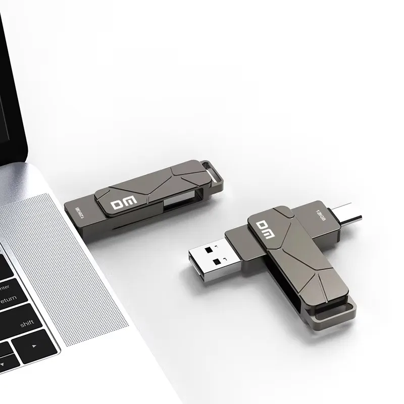 PD198 DM Type C USB3.2 Flash Drive 64G 128G 256G With Dual Port for Type C Smartphone and Computer