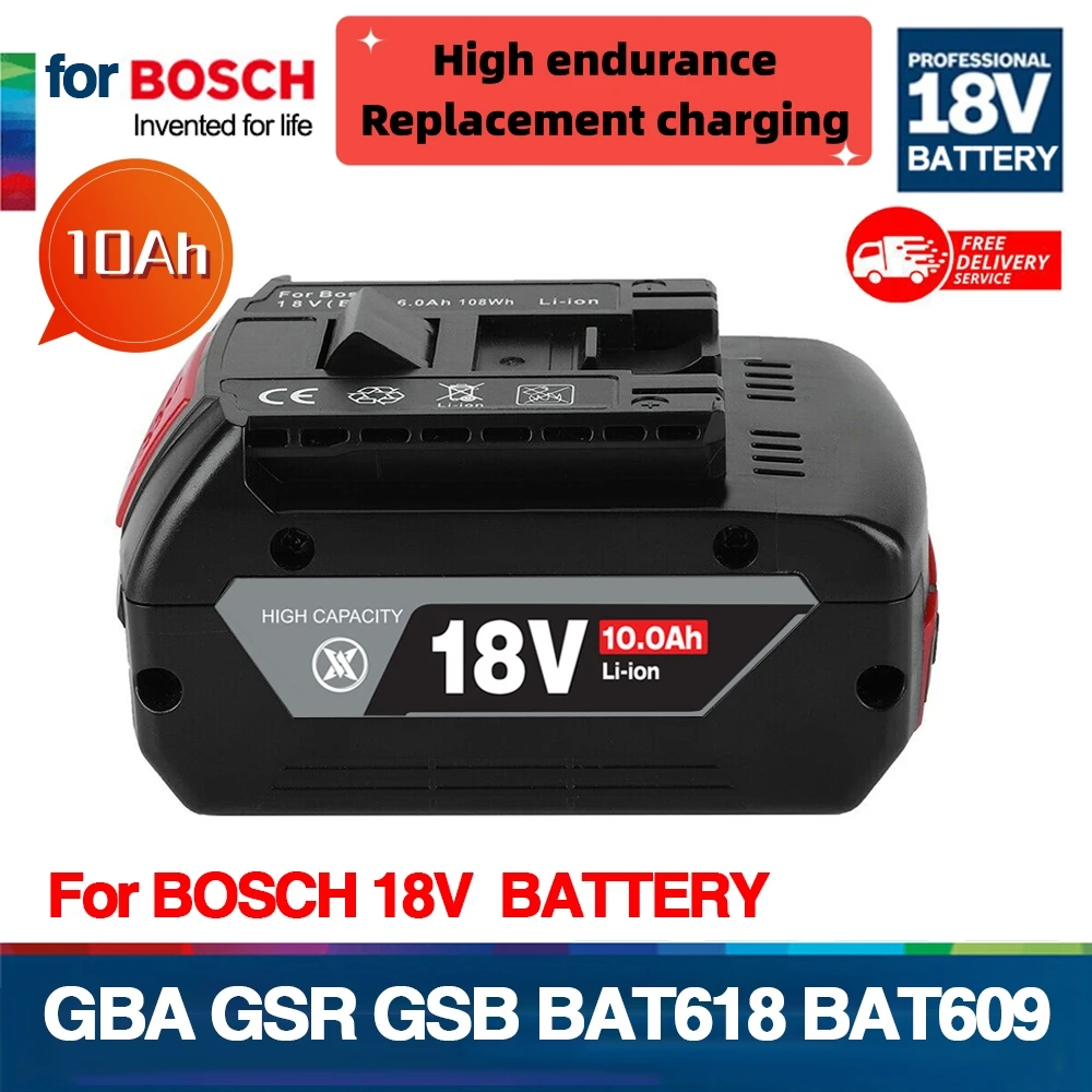 

NEW 18V 10Ah Li-Ion Battery for Bosch Power Tools - Long-Lasting and Efficient Rechargeable Battery for Better Performance