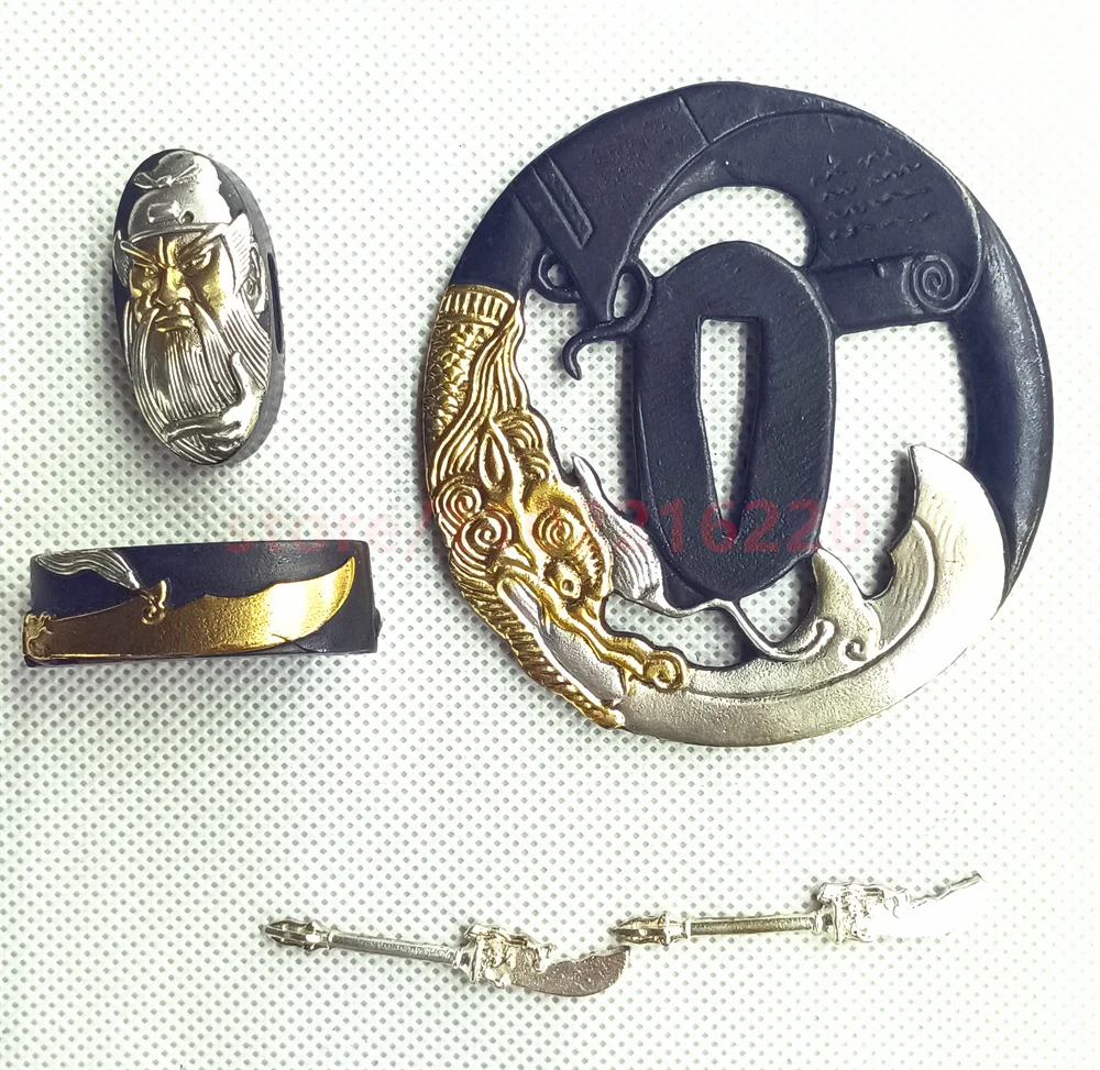 

Wonderful Brass Tsuba Handguard Gold Silver Plating Fuchi Kashira Menuki For Japanese Real Japan Samurai Katana Sword Parts