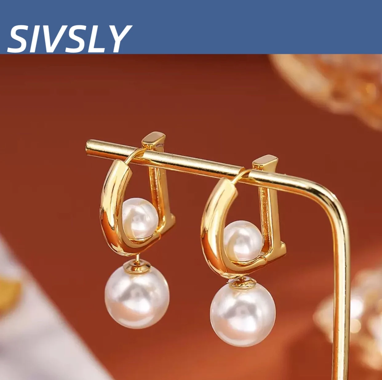 

Hot sale, various wearing styles, European and American style, pearl earrings, high-end feeling, fashionable and elegant women's