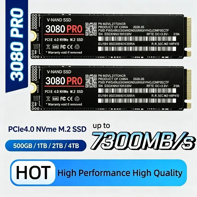 3080 PRO M.2 2280 NVMe SSD PCIe Gen4.0 x4 7300MB/s TLC 3D NAND 2TB 4TB Gaming Solid State Drive for PS5 Laptop Desktop PC