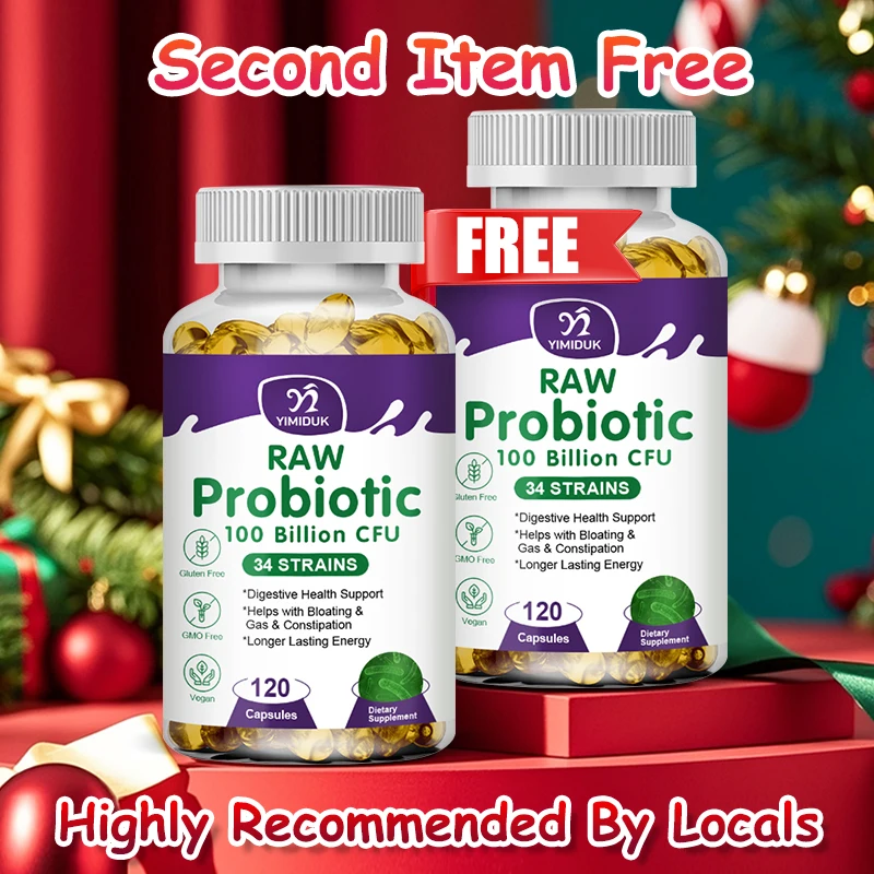 

RAW Probiotic Supplement, for Digestive Health, Helps with Bloating & Gas & Constipation, Detoxifies of the Body, Women and Men