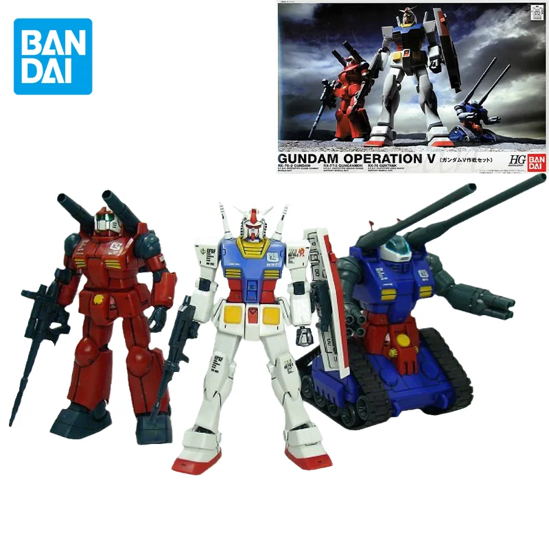 

Bandai Original GUNDAM Anime HGUC 1/144 GUNDAM OPERATION V Action Figure Toys Collectible Model Ornaments Gifts for Children