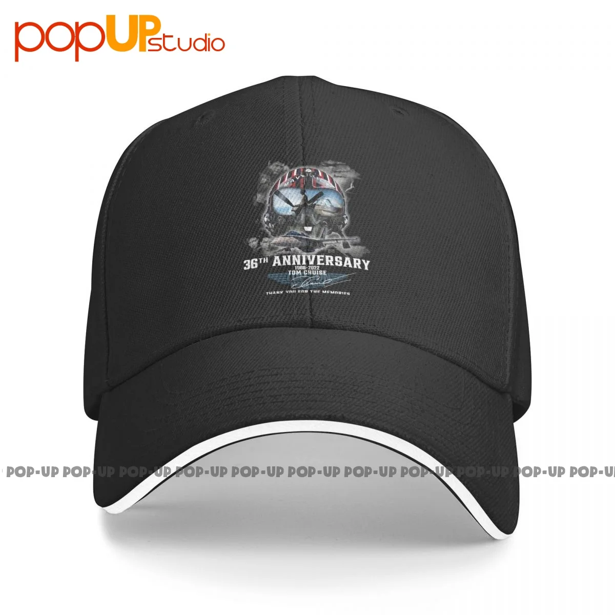 Top Gun 36 Years Of 1986 2022 Tom Cruise Signature Sandwich Cap Baseball Cap Trucker Hat Sports Premium Best Quality