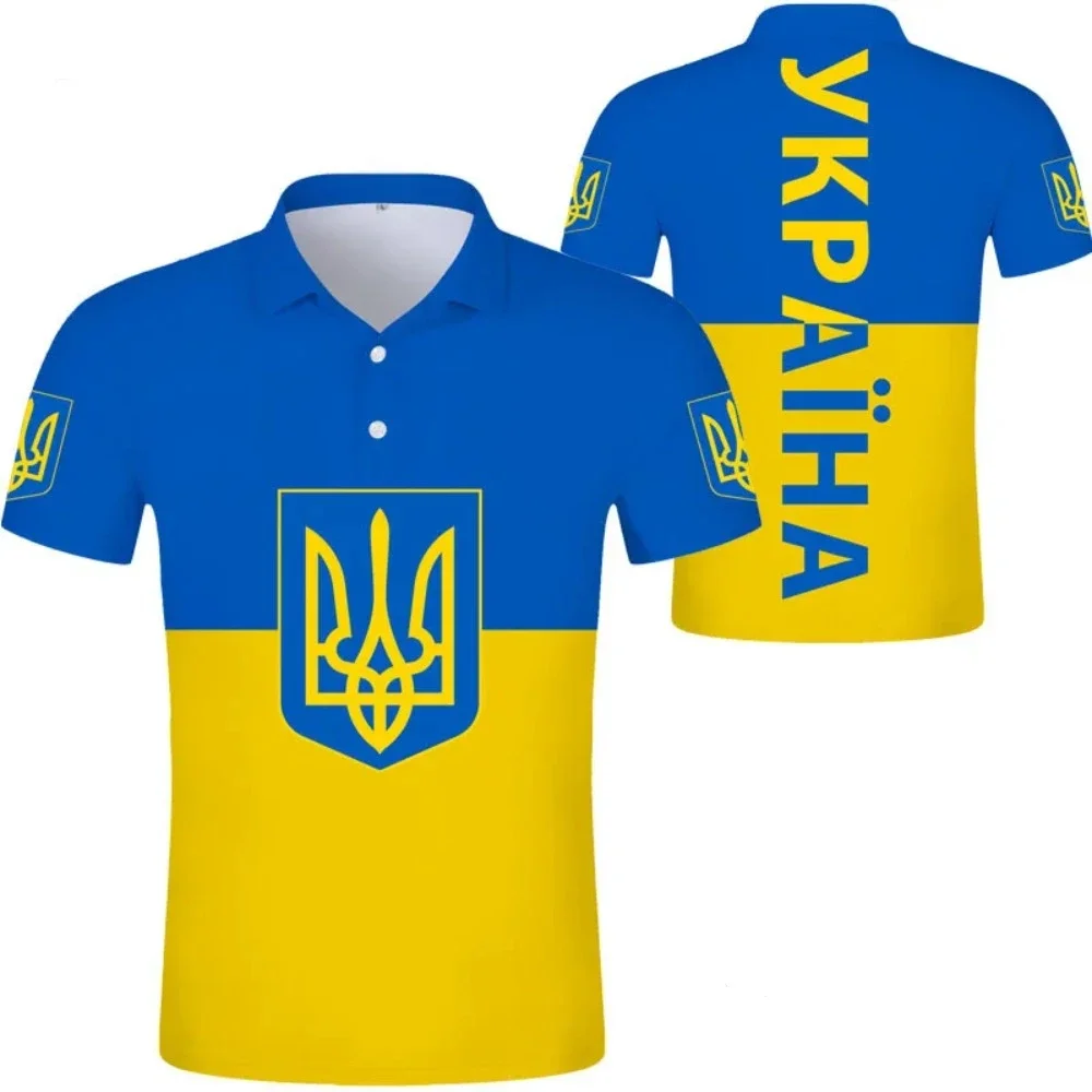 Flag of Ukraine National Emblem 3D printed photo Clothing Polo shirts for men and women high quality clothing