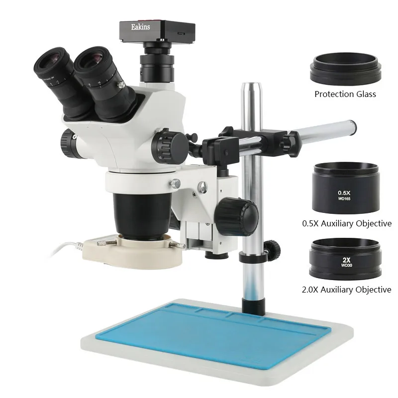 3.35X 6.7X 45X 90X Simul-Focus Parfocal Trinocular Stereo Microscope 4K HDMI Digita Measurement Camera For Industrial Teaching