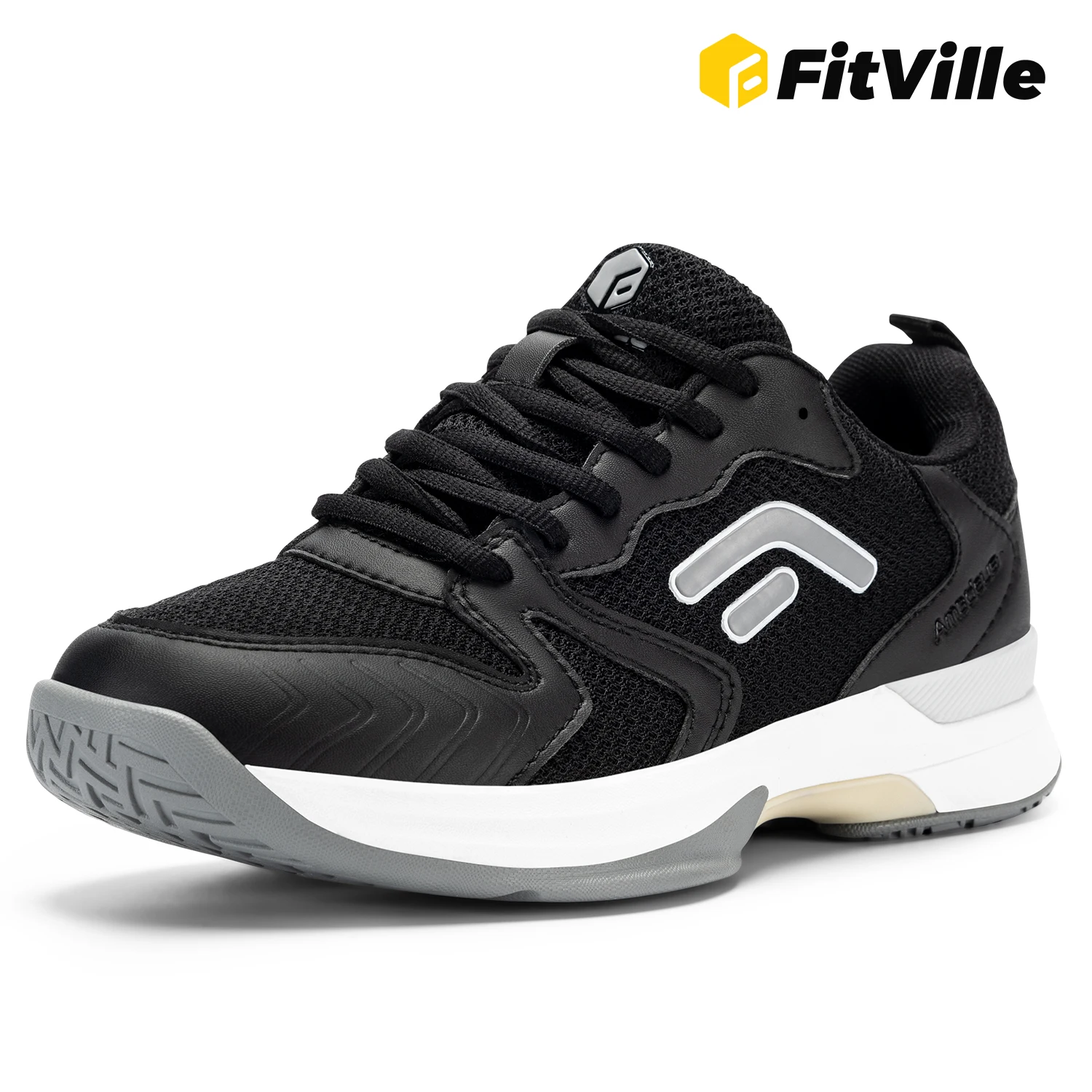 FitVille Wide Pickleball Shoes for Women Tennis Shoes Sneakers for All Court Racquetball Athletic Shoe Arch Support Wide Toe Box