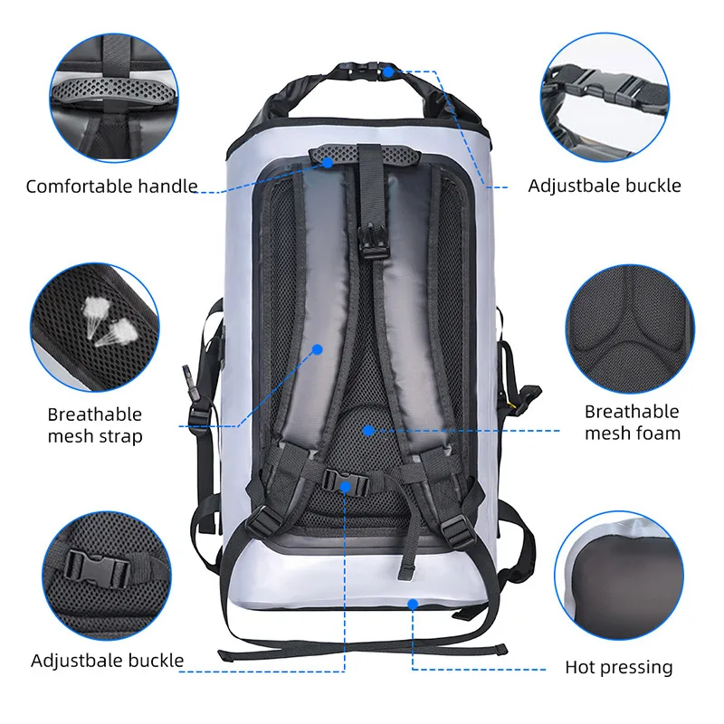 32L Waterproof Dry Bag Swimming Backpacks Rafting Surfing Diving Bags Large Capacity Wet Dry Sepration Beach Backpack XM270