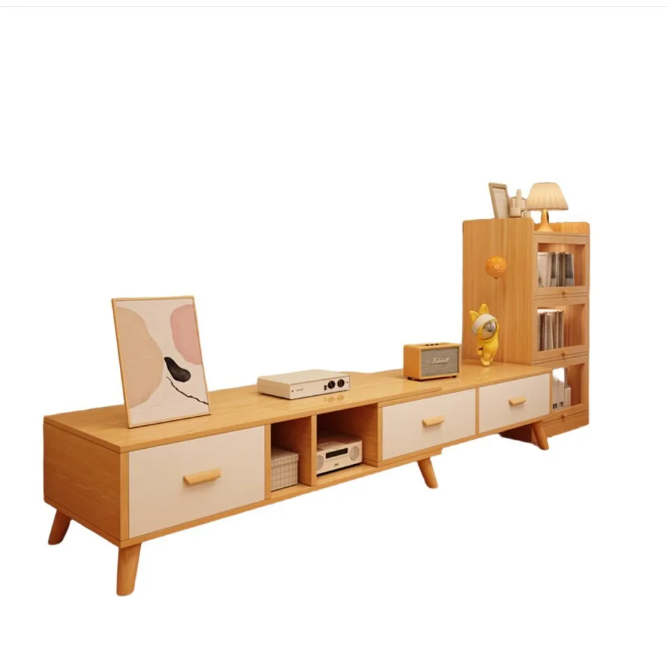 

Telescopic TV cabinet storage integrated small apartment floor-to-ceiling simple TV cabinet