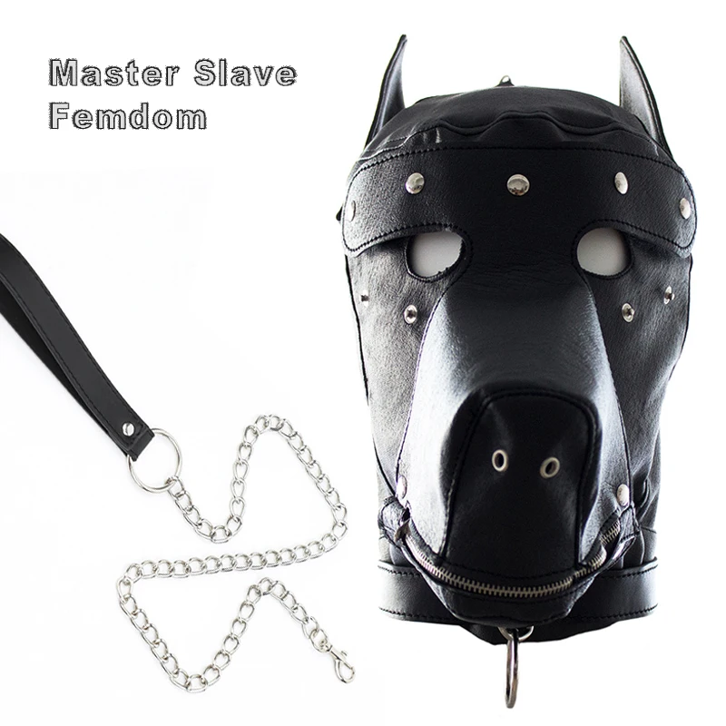 

Adult Games Bondage Sex Toys Leather Dog Head Cover Couples Role Play Master Slave Femdom Bdsm Traction Hood Exotic Accessories