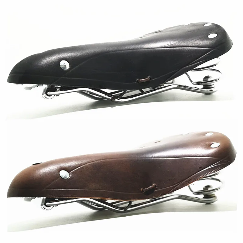 G98 Bicycle Saddle Pure Cowhide Handmade Seat Custion Bike Sport Retro Vintage Bicycle Cycling Saddle