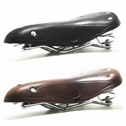 G98 Bicycle Saddle Pure Cowhide Handmade  Seat Custion  Bike Sport Retro Vintage Bicycle Cycling Saddle