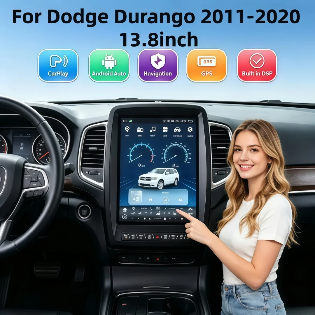 13 inch Carplay Android QLED Screen Radio 2din For Dodge Durango 2011-2020 GPS Car Multimedia Video Player Stereo Navi Head Unit