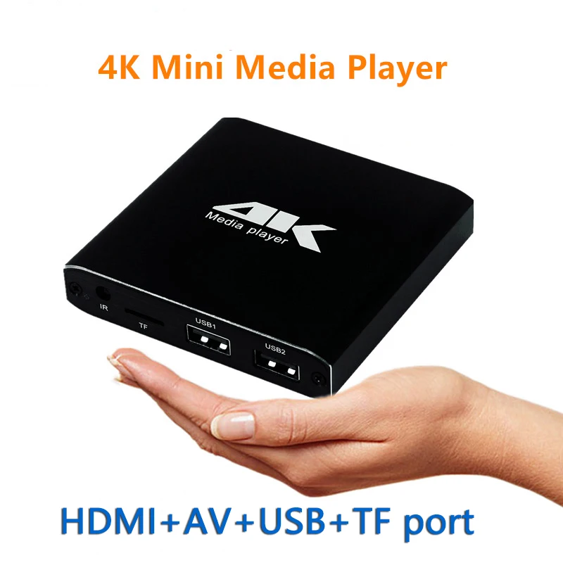 

Mini 4K H.265 Advertising Player With TF/AV/HDMI/USB Disk 1080P Full HD Media Player Support Mouse Multimedia Players