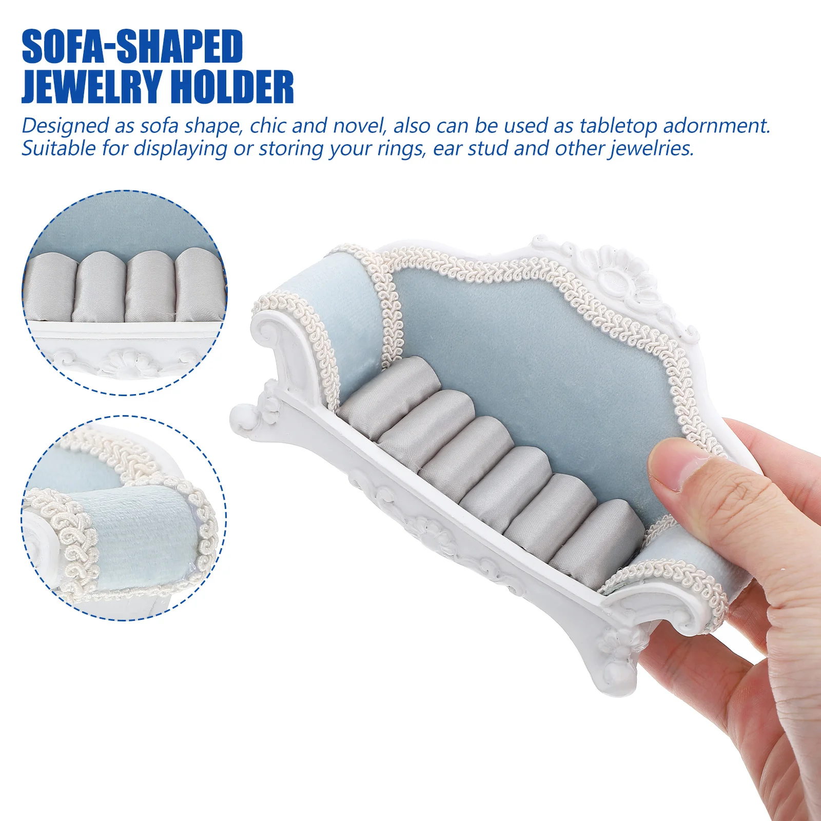 

Jewelry Display Stand Sofa-Shaped Organizer Rack For Rings Earrings Storage Home Jewelry Shop Decor Accessory Holder