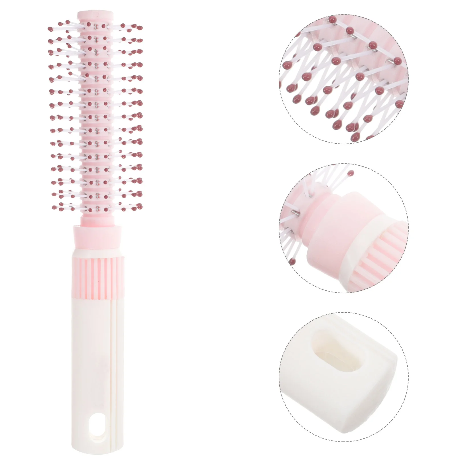 

Comb Round Roller Curling with Inner Buckle Hair Salon Household for Men and Women Blow-drying Style (pink) Hairbrush Styling