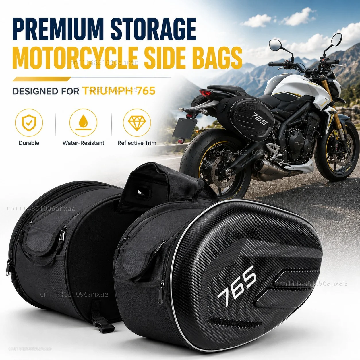 Sacs de Selle Latéraux pour Moto Triumph Street Triple 765 RS /S/R 675 Daytona Trident 660, 2 Pièces, Sacs de Rangement Latéraux pour Fourche
