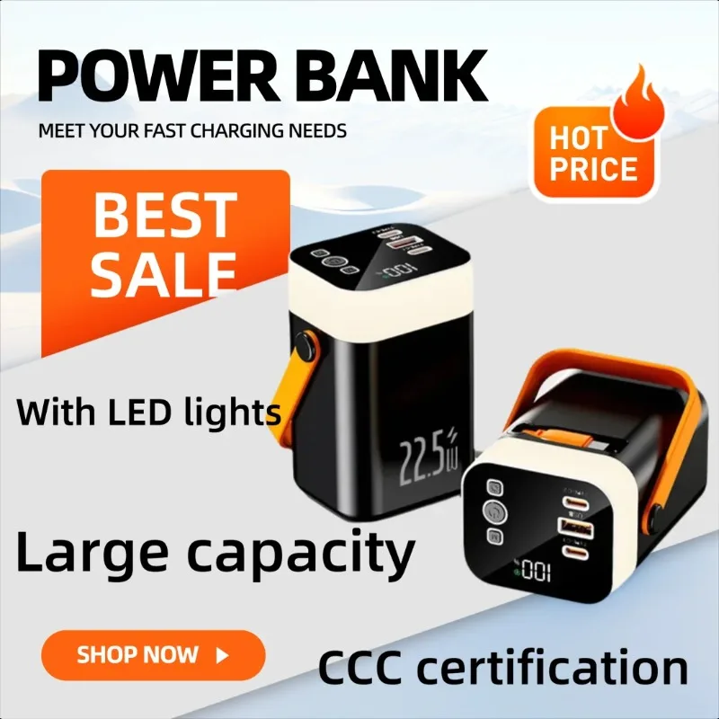 

40000mAh 22.5W Super Fast Charging Power Bank with Built-in Cable