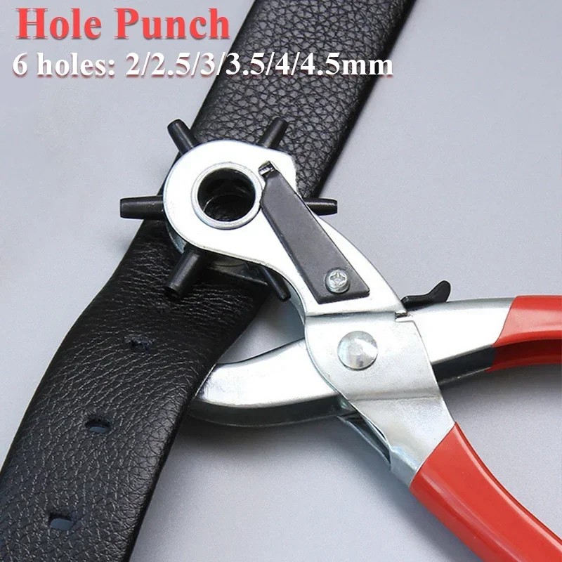 Multifunctional Belt Puncher Leather Hole Punch Leather Tools Ordinary Carbon Steel Punching Tool Belt Hole Puncher Crafts Tool