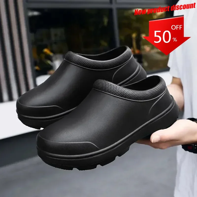 2024 Men Women EVA Chef Shoes  Non-slip Waterproof Oil-proof Shoes Comfortable Workers Slippers  Outdoor Fishing Shoes