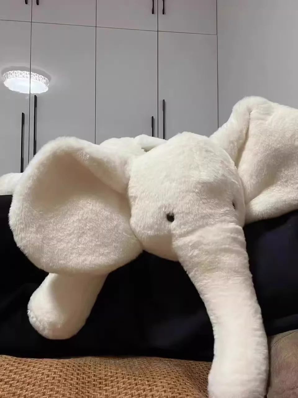 Peluche de elefante calmante gigante, juguete hipoalergénico y ligero para bebés, animal relleno suave grande de 70 cm