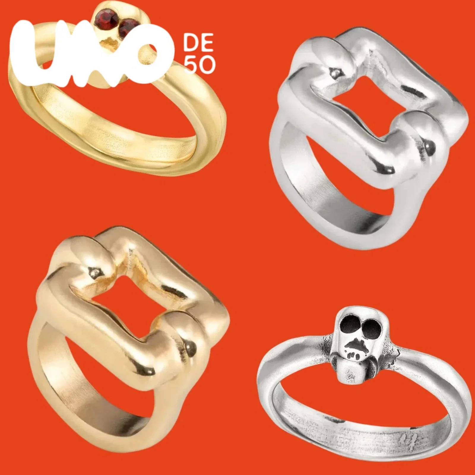 

UNOde50 2025 Elegant Ring - 24K Silver & Gold Two-Tone, Timeless Style, Limited-Time Discount Alert