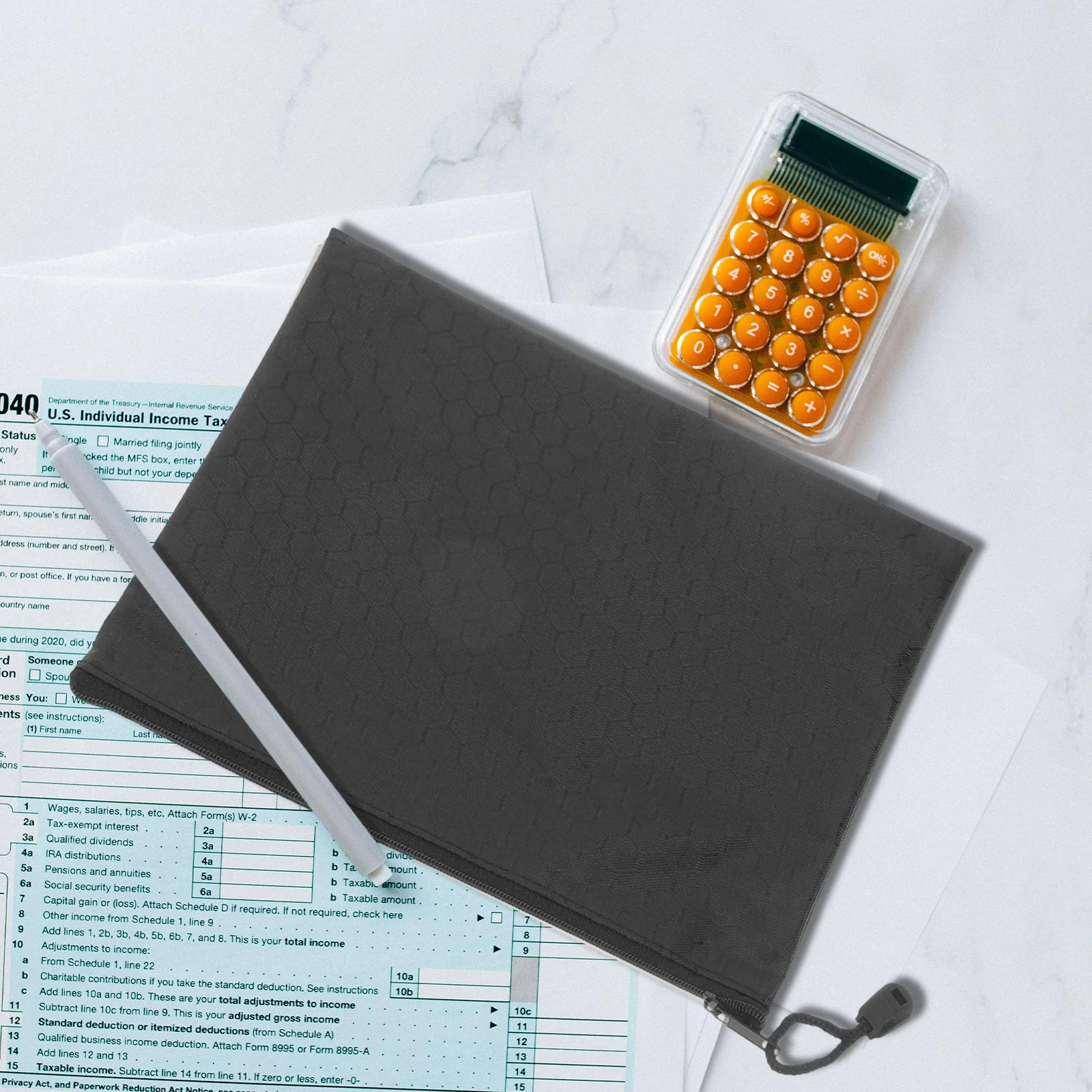 

18x24cm Cloth Storage Bag Zipper Pouch for Documents Files Travel Student Organizer Portable Non Deformable File