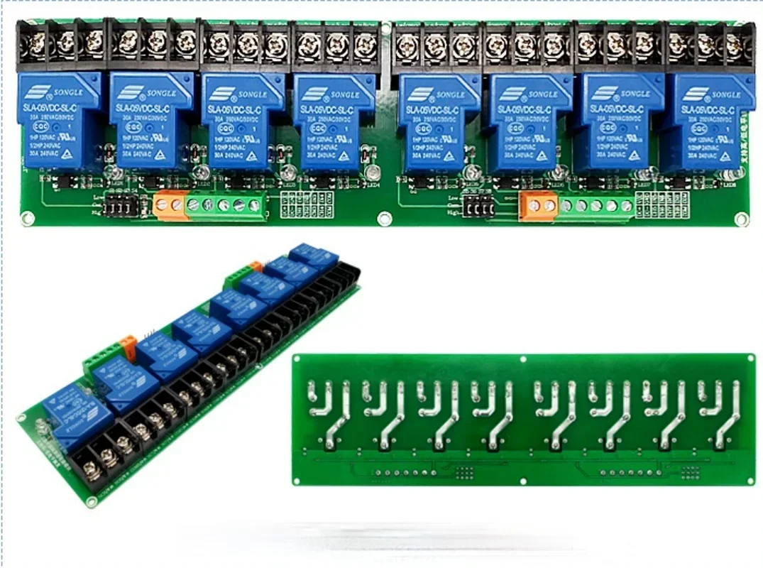 ثمانية وحدة تتابع 8 قنوات 30A مع عزل Optocoupler 5 فولت 12 فولت 24 فولت تدعم الزناد العالي والمنخفض للمنزل الذكي