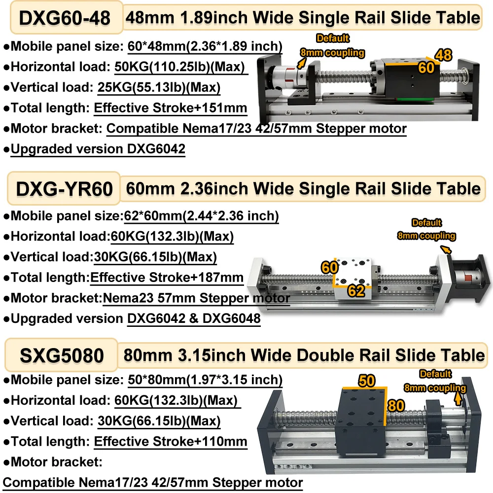 40-250 كجم تحميل الكرة المسمار انزلاق الجدول منصة دليل خطية صغيرة/ثقيلة SFU1605/1610 الثقيلة الألومنيوم بمحركات الخطية المرحلة
